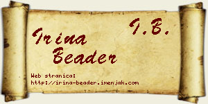 Irina Beader vizit kartica